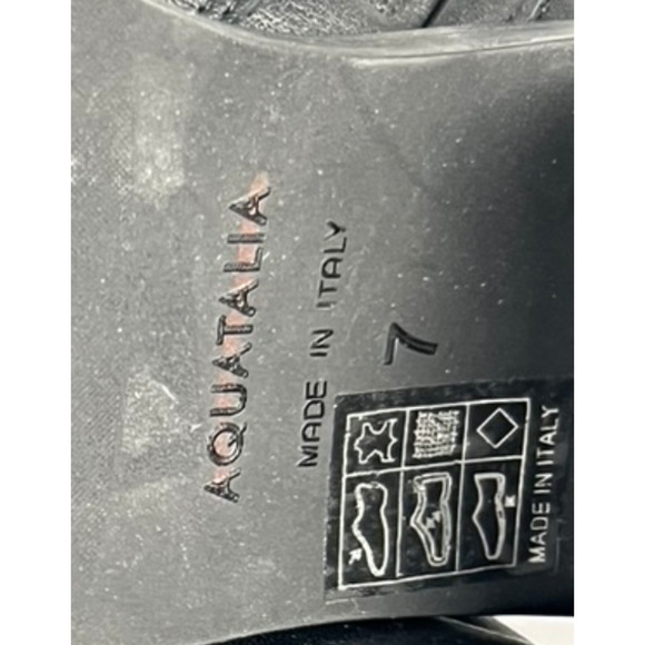 NEW AQUATALIA BLACK LEATHER BILLINA BUCKLE ANKLE BOOTS BOOTIES SZ 7 - Picture 12 of 13